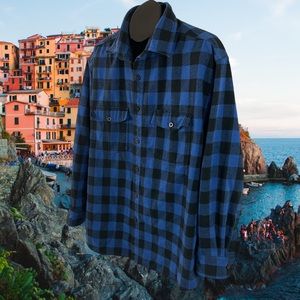 Work n’ Sport Black and Blue Buffalo Chek Cotton Blend Flannel Size XL